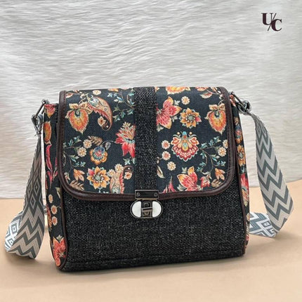 Floral Tapestry Crossbody Bag