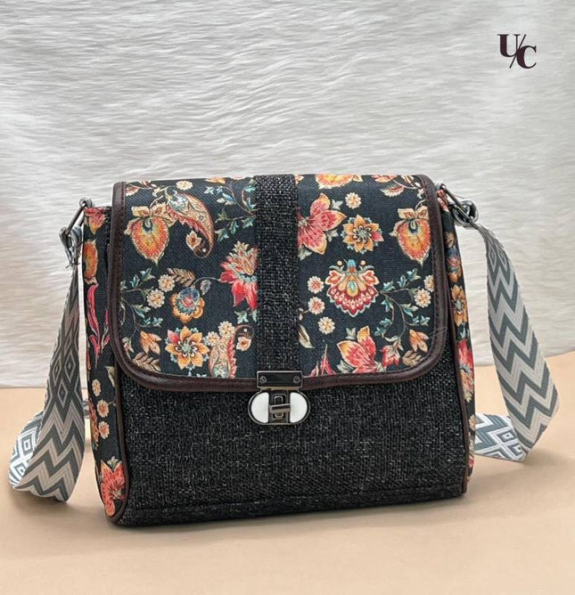 Floral Tapestry Crossbody Bag