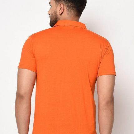 Cotton Blend Solid Half Sleeves Polo T-Shirt