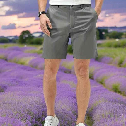 Men's Sleek Solid Light Grey Casual Shorts