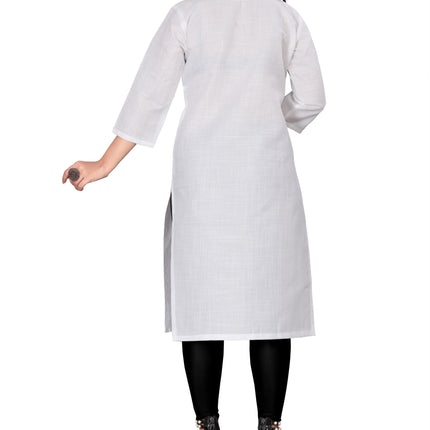 Women's Embroidery Cotton Slub Kurti