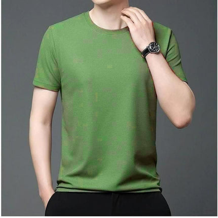 Polyester Stretchable Solid Half Sleeves Mens Round Neck T-Shirt Pack Of 4