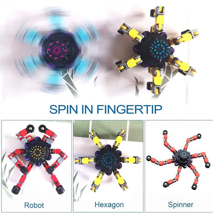 Transformation Robot Fidget Spinner Anti Stress Deformation Gyro Fidget Toys for Adults ( pack of 1 )