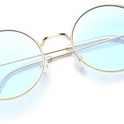 Unisex Round Frame Blue Sunglasses