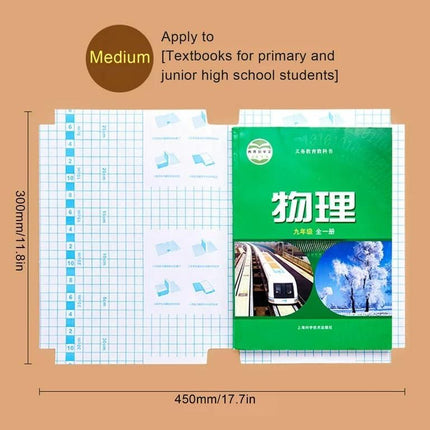 Transparent Sticker School Book Cover, 3 Different Size 30 Pcs