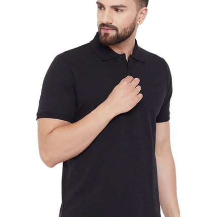 Cotton Blend Solid Half Sleeves Mens Polo T-Shirt Pack Of 4