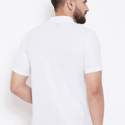 Cotton Blend Solid Half Sleeves Polo T-Shirt