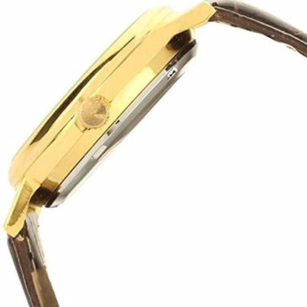 Unique Gold Dial Leather Analog Watch - for Men