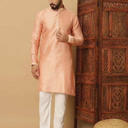 Men's Jacquard Solid Kurta Pyajama Set