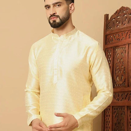 Men's Jacquard Solid Kurta Pyajama Set