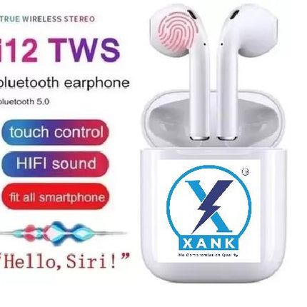 XANK TWS i12 Bluetooth Earphone with Portable Charging Case (White, True Wireless)