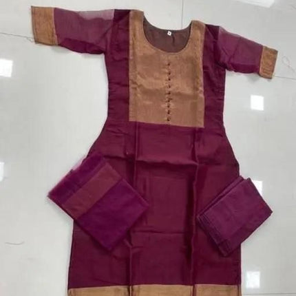Premium Jacquard Chiffon Kurti Pant Sets