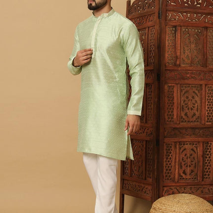 Men's Jacquard Solid Kurta Pyajama Set