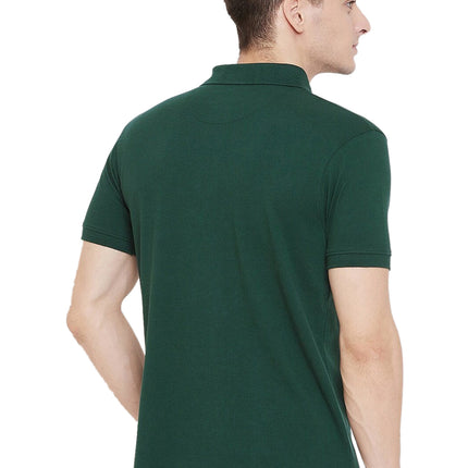 Cotton Blend Solid Half Sleeves Mens Polo Neck T-Shirt (Pack of 3)