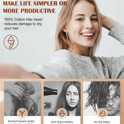 Hair Towel Wrap Quick Dry 100% Cotton