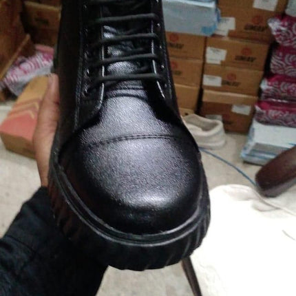 Men's Korean Style High Top Casual Shoes For Men (Black)