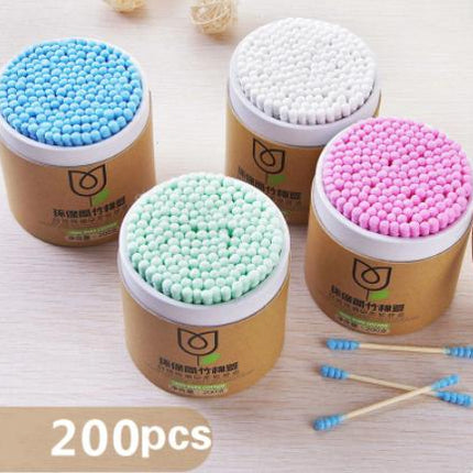 Cotton Swabs- 200 pcs Soft Wood Sticks Cotton Swabs