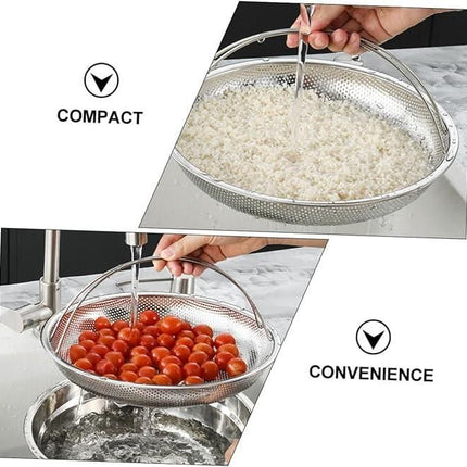 Stainless Steel Draining Rinsing Washing Ideal for Kitchen Vegetables Fruits