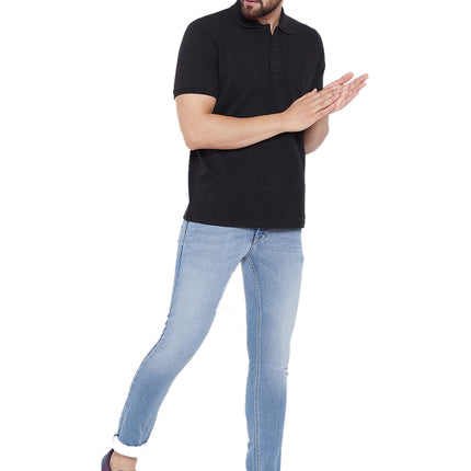 Cotton Blend Solid Half Sleeves Mens Polo T-Shirt Pack Of 4