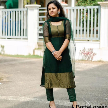 Premium Jacquard Chiffon Kurti Pant Sets