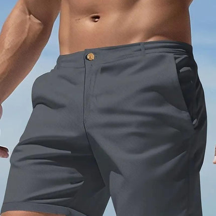 Men's Sleek Solid Dark Grey Casual Shorts