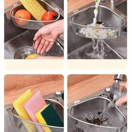 Kitchen Sink Drain Basket Triangle Shape Stainless Steel