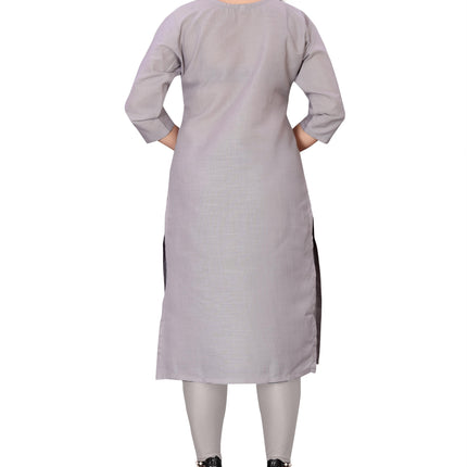 Women's Embroidery Cotton Slub Kurti