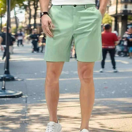 Men's Sleek Solid Green Casual Shorts
