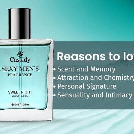 CASSIDY Sexy Mens Sweet Night Eau de Parfum, 50ml (Pack of 2)