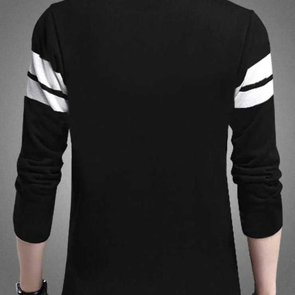 Tom Scott Cotton Blend Color Block Full Sleeves T-Shirt