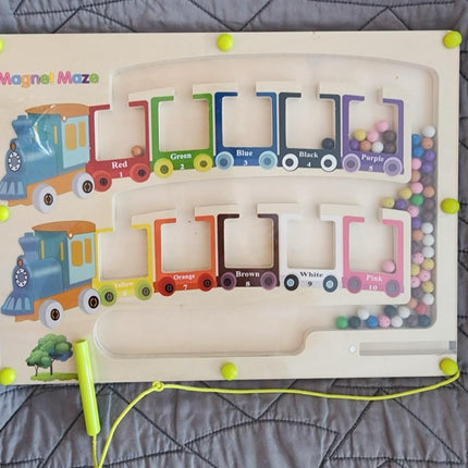 Magnetic Color & Number Maze Montessori Wooden Puzzle Game Board