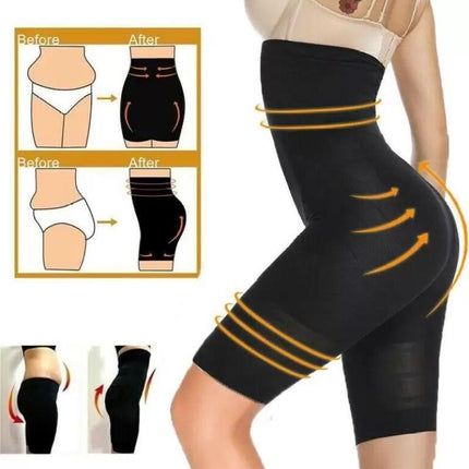 4-in-1 Shaper - Quick Slim Shape Wear Tummy, Back, Thighs, Hips - Black/Efffective Seamless Tummy Tucker