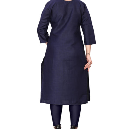 Women's Embroidery Cotton Slub Kurti