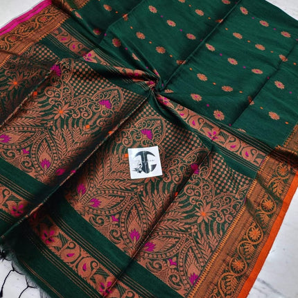 EXCLUSIVE COTTON LINEN ARGANIK BANARASI SAREE(HAND WEAVED)