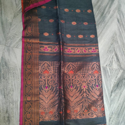 EXCLUSIVE COTTON LINEN ARGANIK BANARASI SAREE(HAND WEAVED)