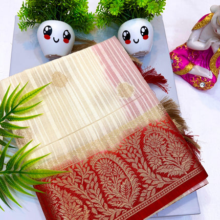 Tosor Motka Buti contrast Saree