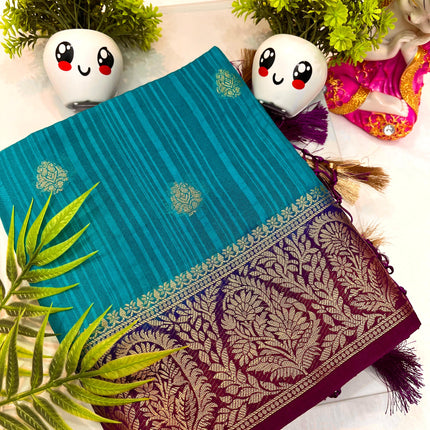 Tosor Motka Buti contrast Saree