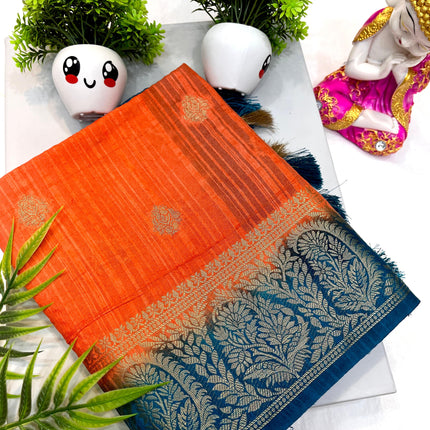 Tosor Motka Buti contrast Saree