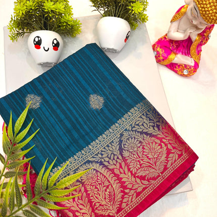 Tosor Motka Buti contrast Saree
