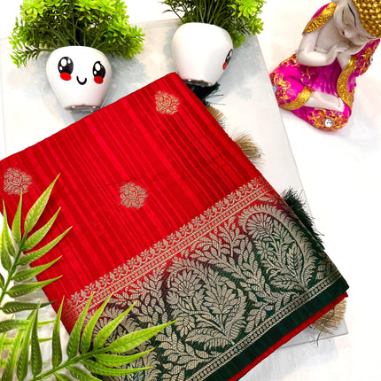 Tosor Motka Buti contrast Saree
