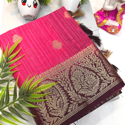 Tosor Motka Buti contrast Saree