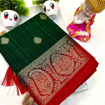 Tosor Motka Buti contrast Saree