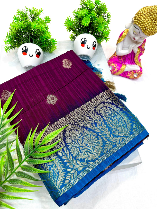 Tosor Motka Buti contrast Saree