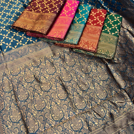 Beautiful soft litchi silk Saree with contrast