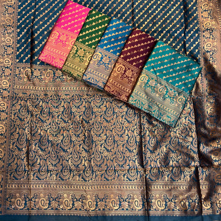 Beautiful soft litchi silk Saree with contrast