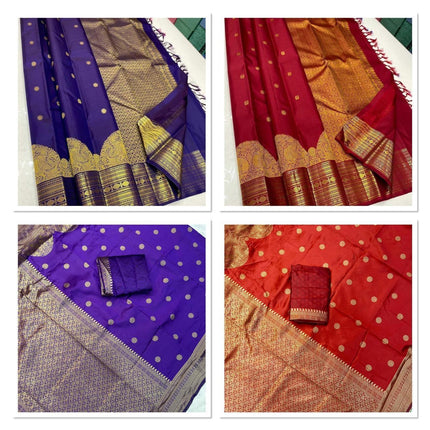 Beautiful silk litchi silk kubera pattu saree -2