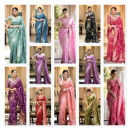 Beautiful silk litchi silk kubera pattu saree -2