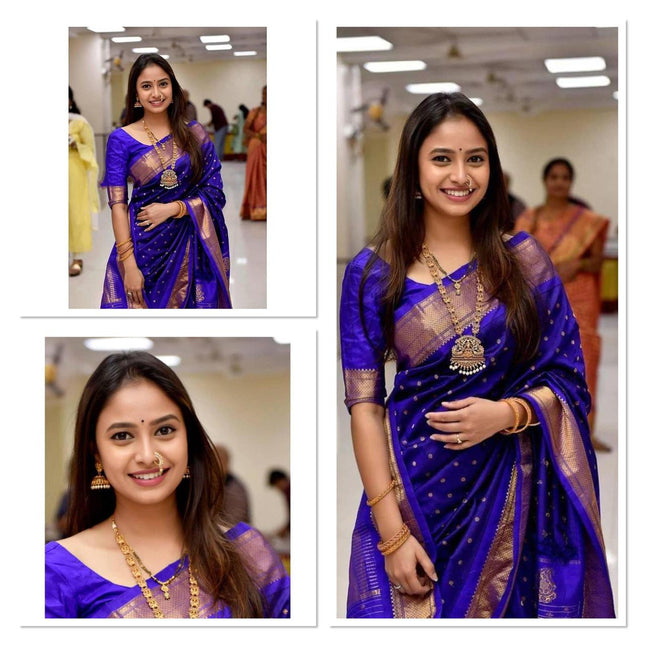 Beautiful soft Litchi silk kubera pattu saree - 3