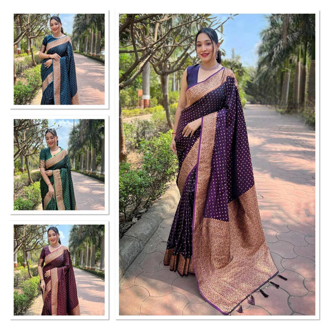 Beautiful silk litchi silk kubera pattu saree -2