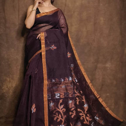 Exclusive Linen Jamdani SAREE